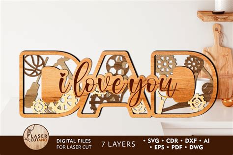 Dad Laser Cut File Svg Father Day T And Father Svg File Fathers