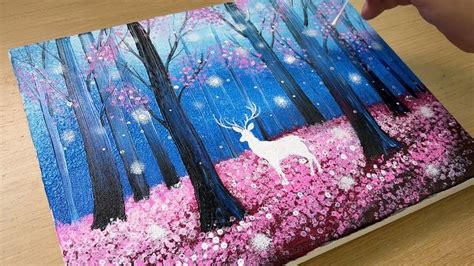 Painting A Fairy Deer Forest Acrylic Painting Technique Drawing A