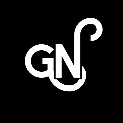 diseño de logotipo de letra gn sobre fondo negro concepto de logotipo