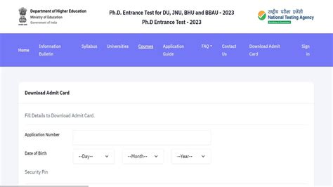 Nta Phd Entrance Exam 2023 Du Jnu Bhu Bbau Admit Card Released Get