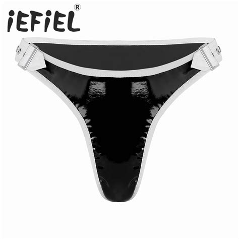 Sexy Fashion Women Lingerie Wetlook Faux Leather Adjustable Waist