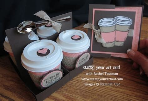 4 Pack Of Mini Coffee Cups With Matching Card Stamp Your Art Out