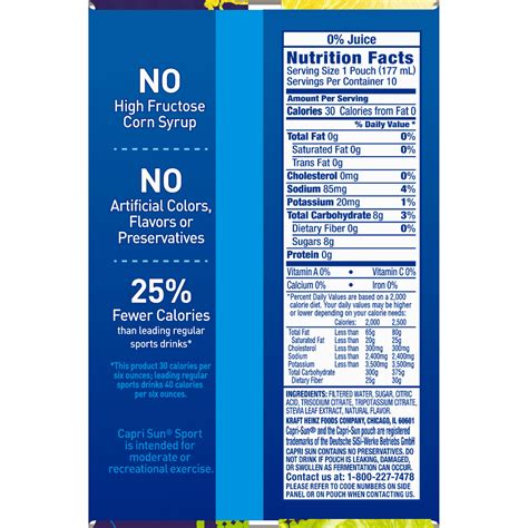 Capri Sun Orange Juice Nutrition Facts Besto Blog