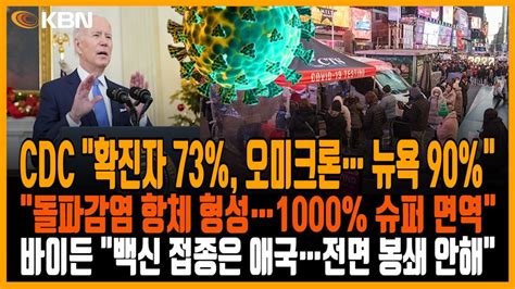 미동부 최대 한인방송 Cdc 미국 확진자 73 오미크론 변이 뉴욕시 부스터샷 100달러 인센티브 오미크론