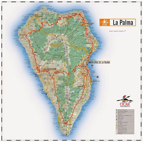 Mapa De Carreteras De La Palma Producto Interesante