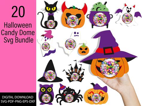 Halloween Candy Dome SVG Bundle Halloween Gnome Candy Holder - Etsy