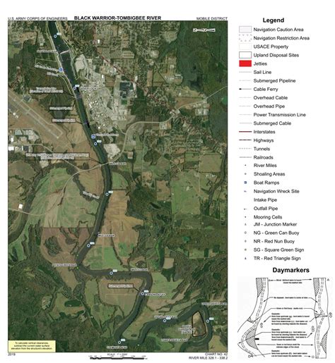 Black Warrior-Tombigbee River Navigation Chart 42 (Mile 328.1 - 338.2 ...