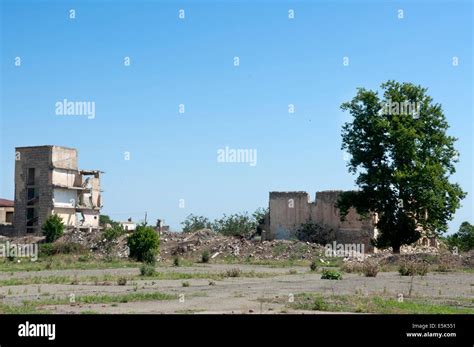 Bombed Buildings Agdam Ghost Town Unrecognized State Of Nagorno