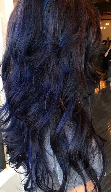 Dark Brown Hair With Blue Highlights Themix Blue Hair Highlights