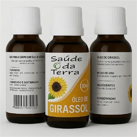 Oleo De Girassol Hidrata A Pele - Óleo de Girassol 30ml Hidratação Natural da Pele e Nutrição Capilar ...