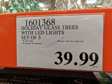 Costco 1601368 Holiday Glass Trees With Led Lights Set Tag Costco Chaser