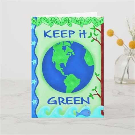 Keep It Green Earth Day Greeting Card Cards Earth Day