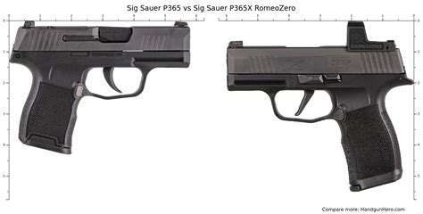 Sig Sauer P365 Vs Sig Sauer P365x Romeozero Size Comparison Handgun Hero