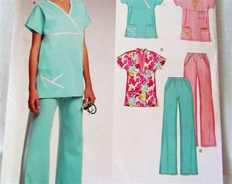 New Look 6739 Sewing Pattern For Uniform Top And Pants Easy Sew By New Look Medical Dental Health