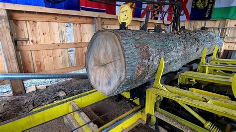 Sawing A Big Oak Log YouTube