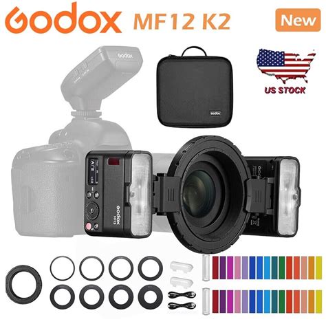 US Godox MF12 K2 TTL 2 4G Macro Flash Light Kit 2 Speedlite For Sony