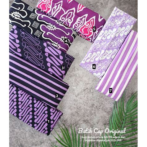 Jual SD1 KAIN BATIK CAP HANDMADE GARUTAN KAKEKO BATIK WARNA UNGU LILAC