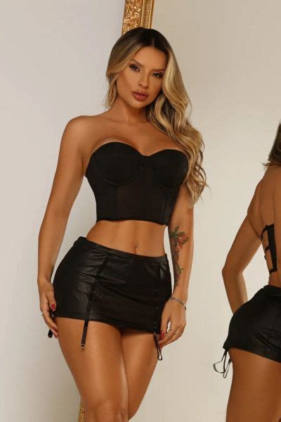 Conjunto em Tela Texturizada e Cirrê Beju Erótic Sex Shop