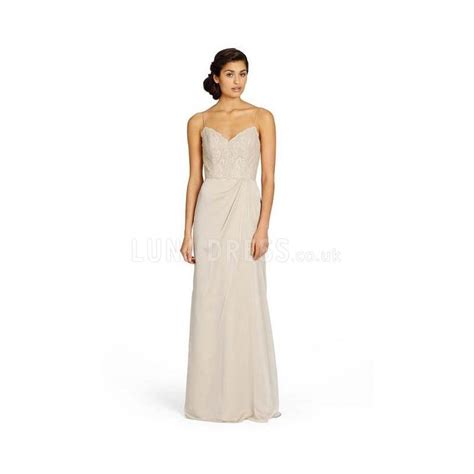 Spaghetti Straps Chiffon Floor Length Sheath Column Sleeveless