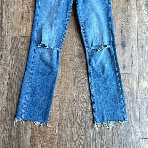 Blank Nyc Jeans Blank Nyc The Madison Crop High Rise Jean Raw Hem Ripped Knee Womens 25