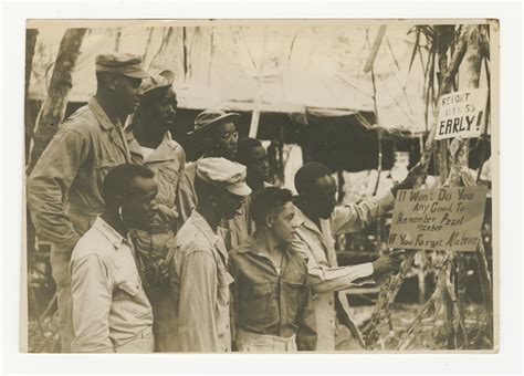 African American Soldiers Reading Medical Signs Hollandia 1944 The