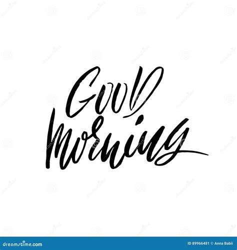 Good Morning Hand Drawn Lettering Text Handwritten Calligraphy