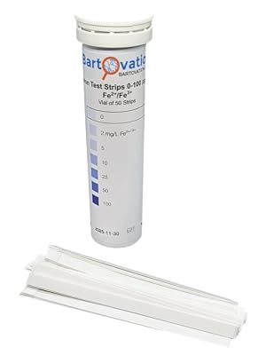 Iron Test Strips 0 100 Ppm Vial Of 50 Strips For Measuring Free