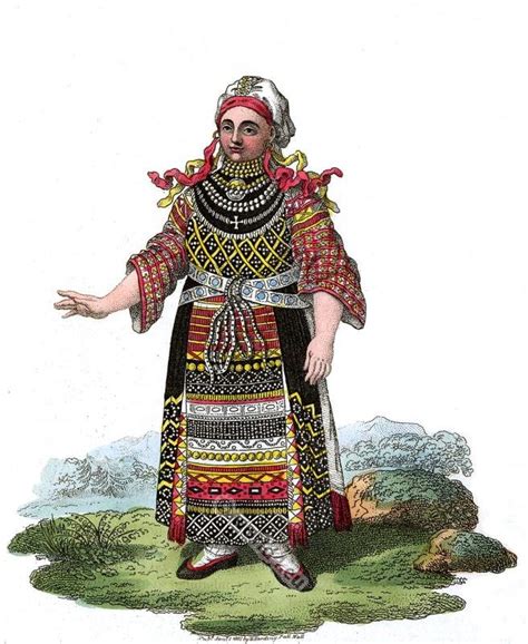 A Finnish woman in Festive Dress.