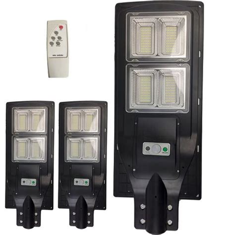 Luminaria Solar 60w 3 Unidades Rua Poste Led Controle Sensor De