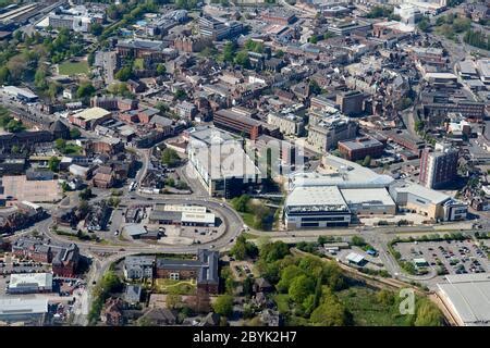 An aerial view of Stafford town centre Stock Photo - Alamy