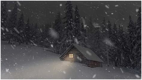 Snowstorm At A Log Cabin In The Forest Youtube