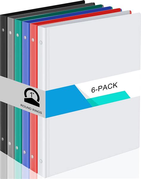 Amazon Fulmoon 6 Pack Plastic 3 Ring Binder Assorted Colors