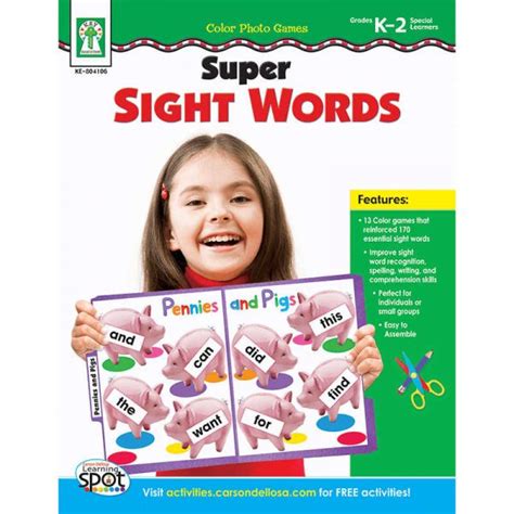 Carson Dellosa Color Photo Games Super Sight Words Ke 804106 Teachersparadise