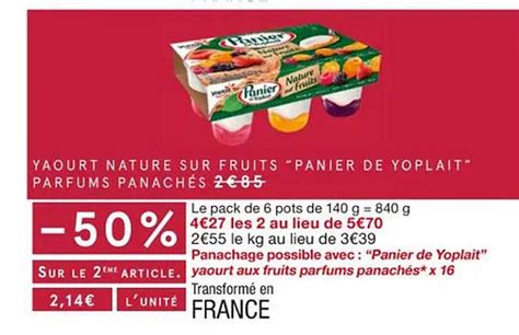 Promo Yaourt Nature Sur Fruits panier De Yoplait Parfums Panachés