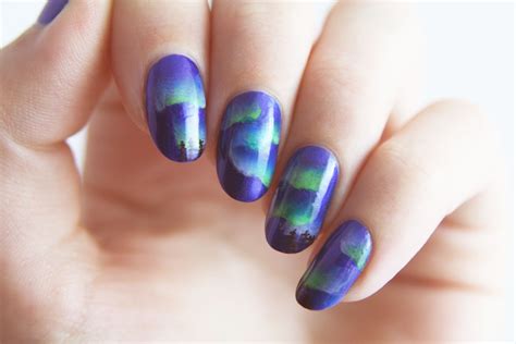 Northern Lights Nail Art Tutorial From PiggieLuv Finger Nail Art