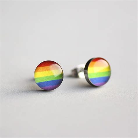 Rainbow Earring Studs Surgical Steel Studs Lgbt Pride Post