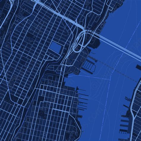 New York Manhattan Dark Blue Vector Map Boundless Maps