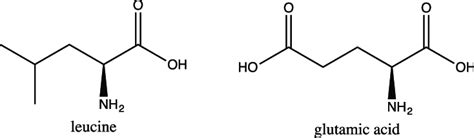 Figure A6 Structures Of The Amino Acids Leucine And Glutamic Acid Download Scientific Diagram