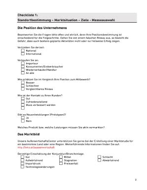 Ausfüllbar Online Checkliste fr einen erfolgreichen Messeauftritt als