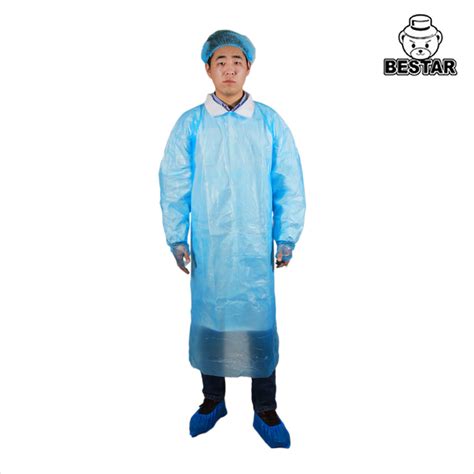 Cpe Isolation Gown China Embossed Surface And Cpe Coat Gown Price