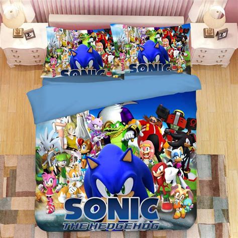 Sonic The Hedgehog Duvet Cover And Pillowcase Set Bedding Set