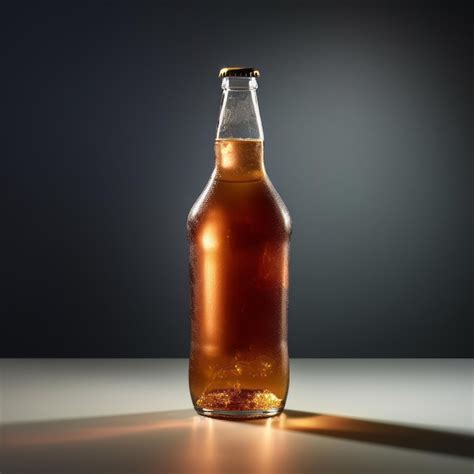Premium Ai Image Lit Up Bottle Of Beer With Softbox Lighting And Dark