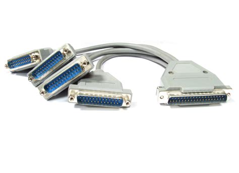 D Sub 37 Pin Male To 4x DB 25 Male Connector Cable Assembly Computer