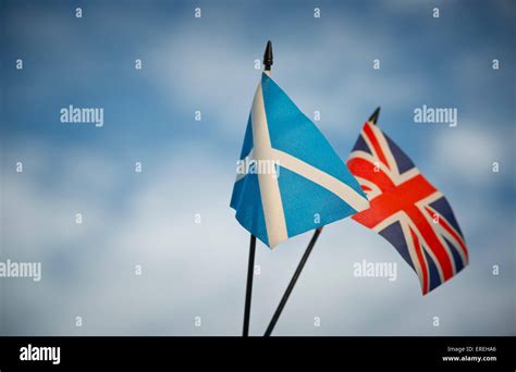 Scottish and Union Jack flag Stock Photo - Alamy