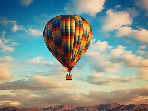 Premium Photo Spectacular Journey Ascending Above The Clouds In A Hot Air Balloon