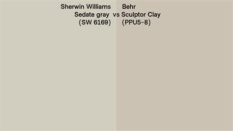 Sherwin Williams Sedate Gray SW 6169 Vs Behr Sculptor Clay PPU5 8