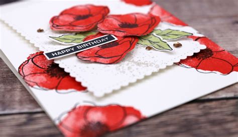 Geburtstagskarte Painted Poppies Mit Produkten Von Stampin Up