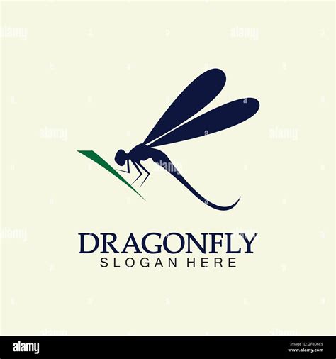 Dragonfly Logo Vector Icon Illustration Design Template Stock Vector