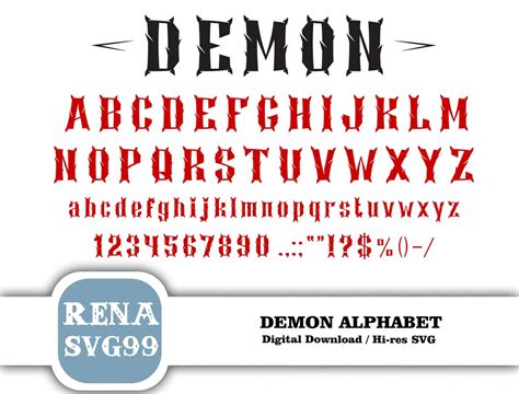 Bundle Demon Font Svg Demon Font Svghorror Font Svgspooky Etsy