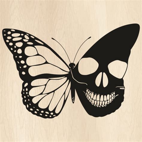 Butterfly With Skull Svg